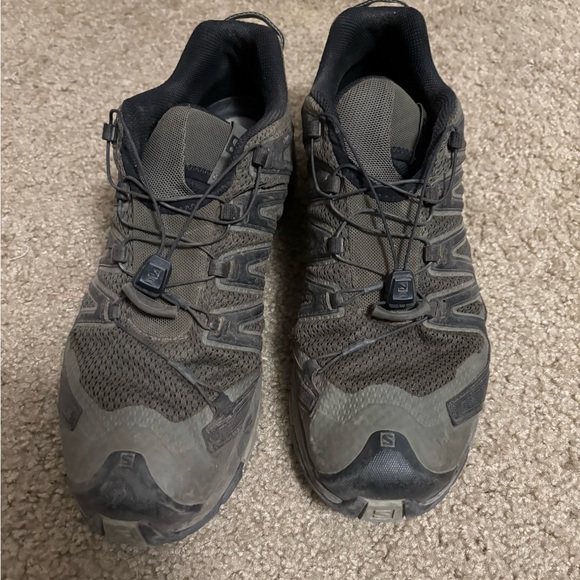 Green saloman trail running shoes men’s size 12 - Picture 1 of 4